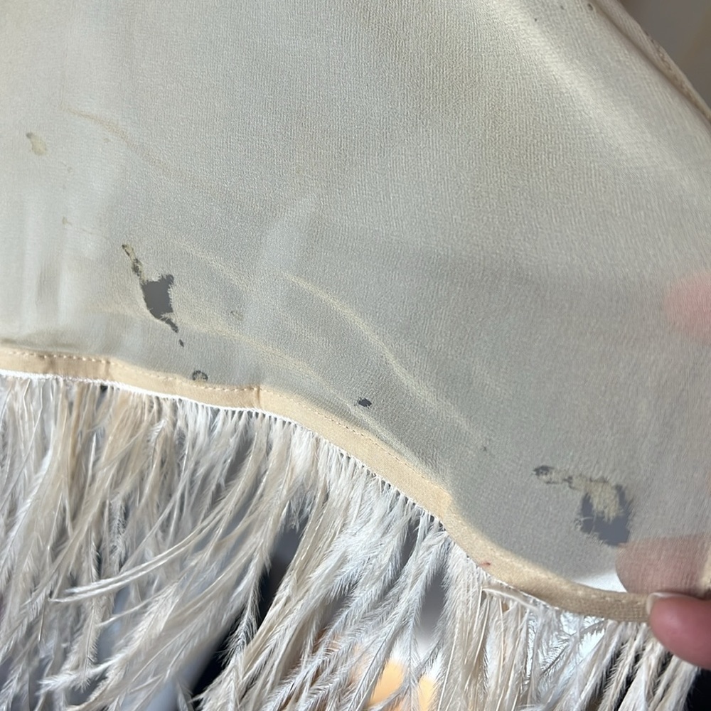 Gucci Vintage Rare Authentic 100% Silk Natural Feather Wrap Shawl 72” x 31” - Picture 9 of 16